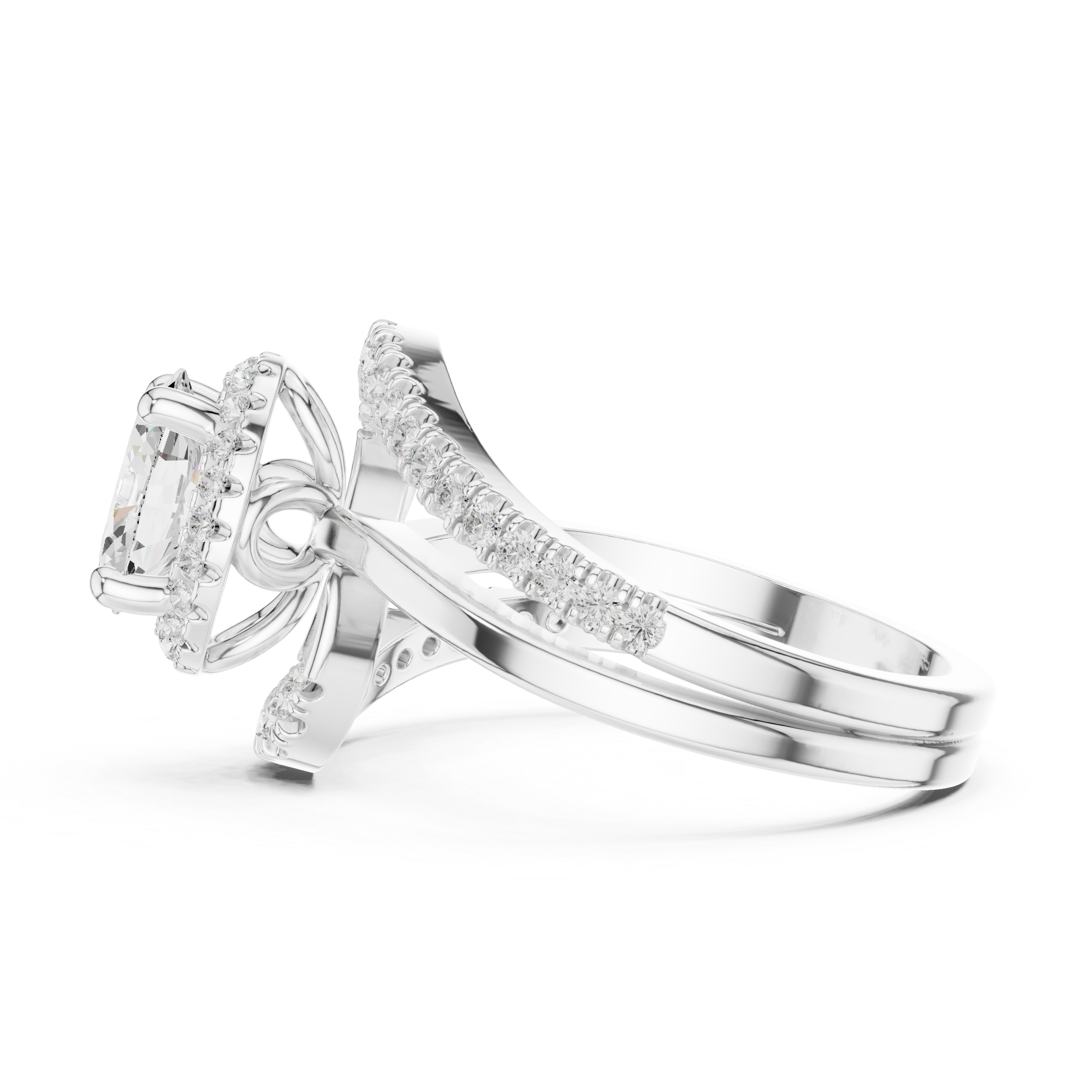 Tiger Lily Lab Grown Diamond Hexagonal Outline Ring
