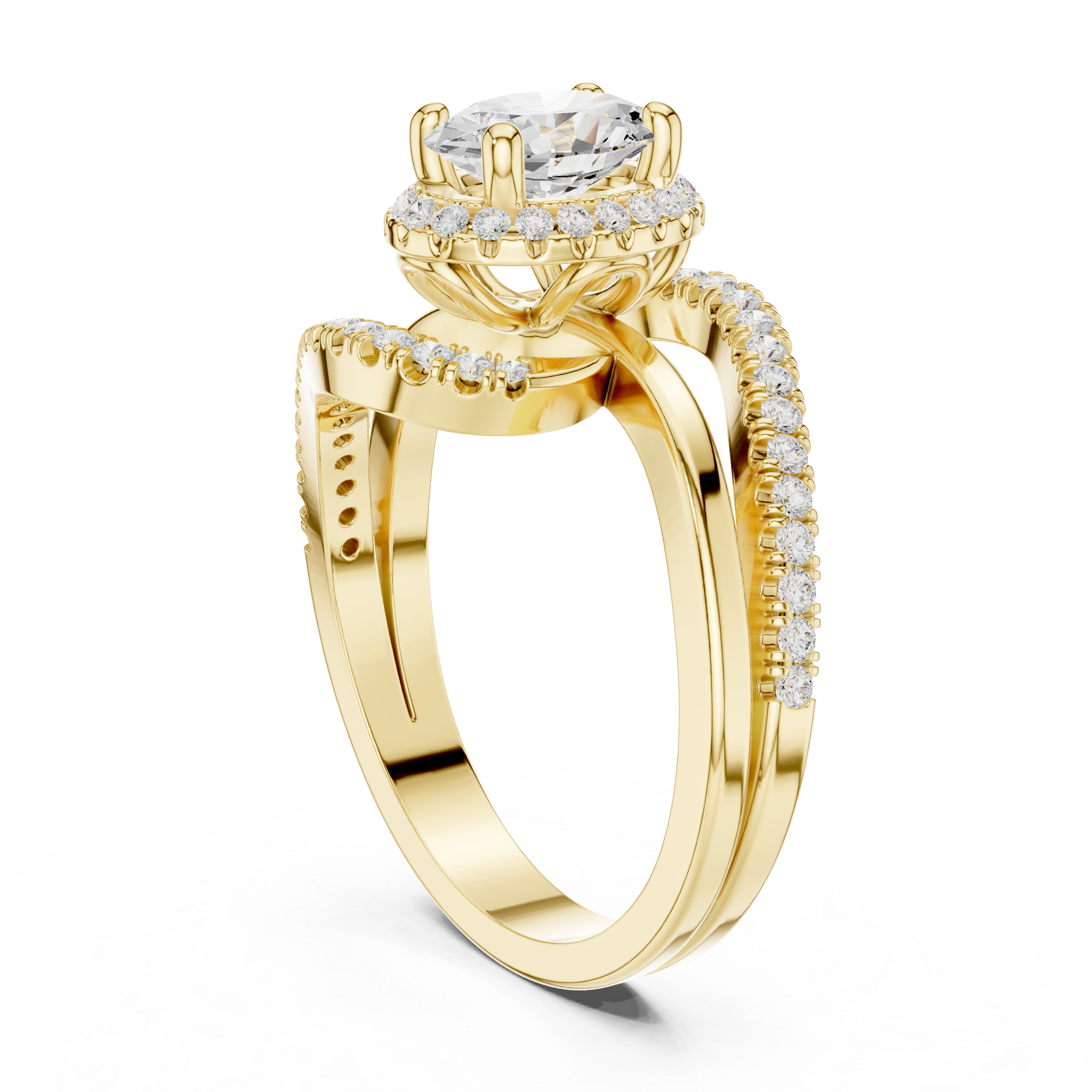 Tiger Lily Lab Grown Diamond Hexagonal Outline Ring