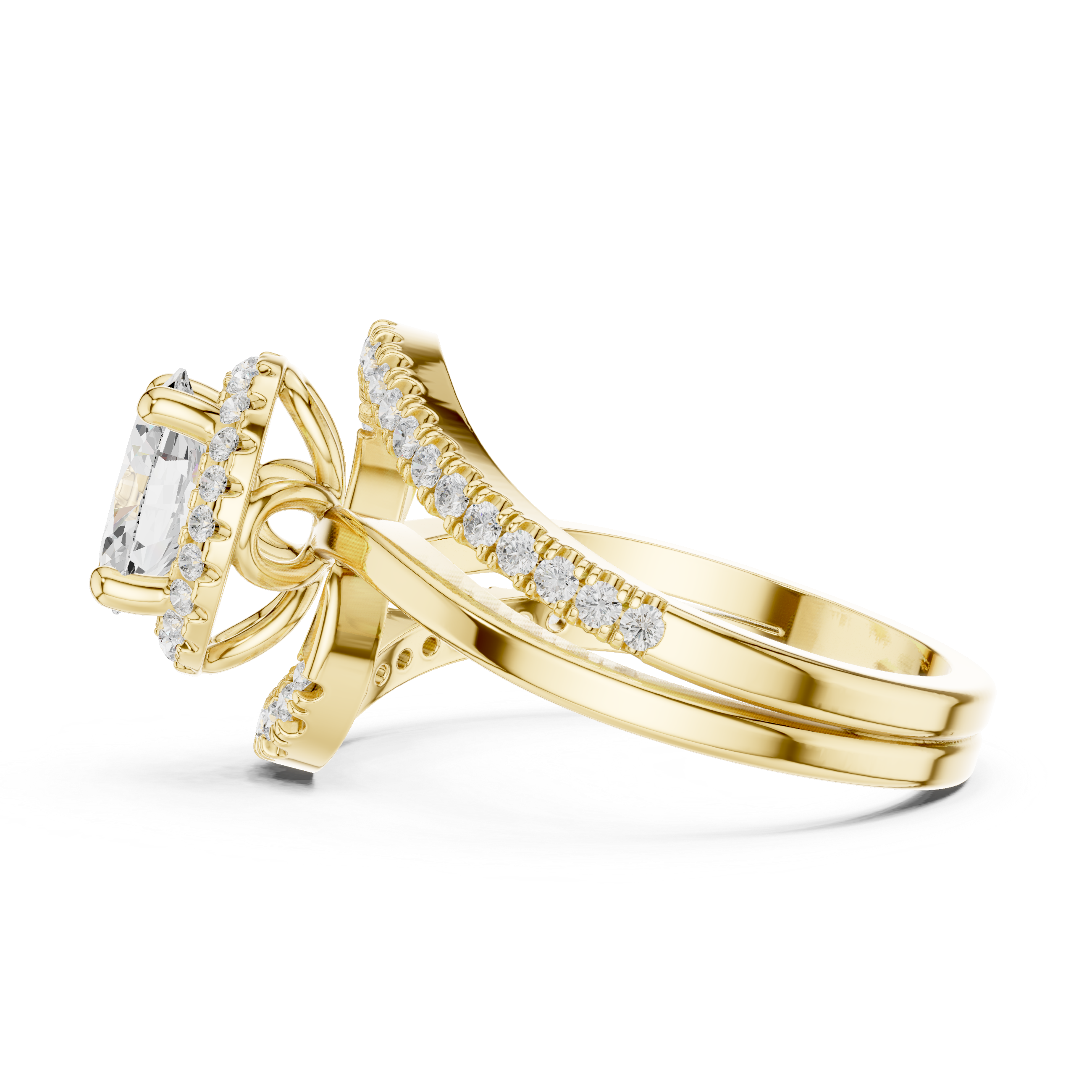 Tiger Lily Lab Grown Diamond Hexagonal Outline Ring