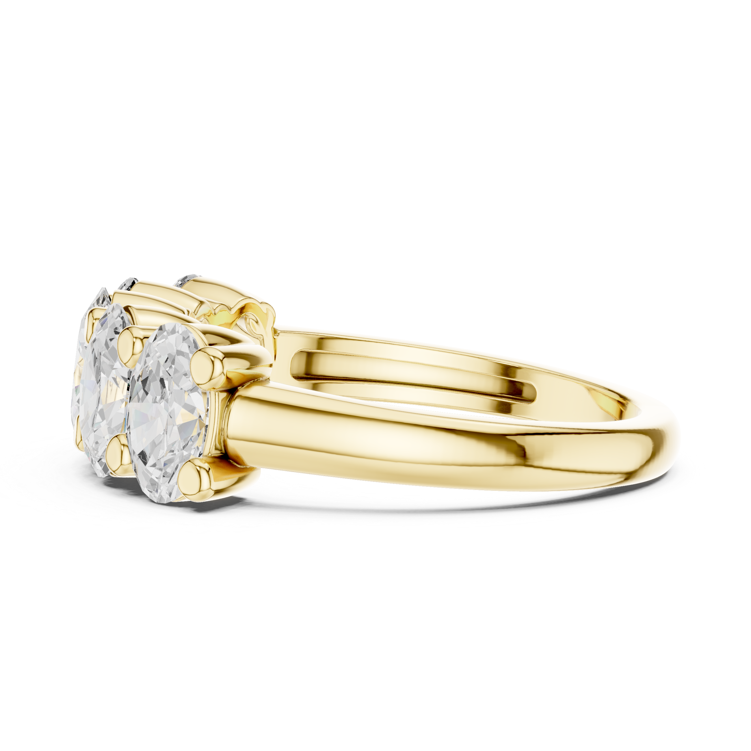 Sunflower Fields Lab Grown Diamond Three Stone Band