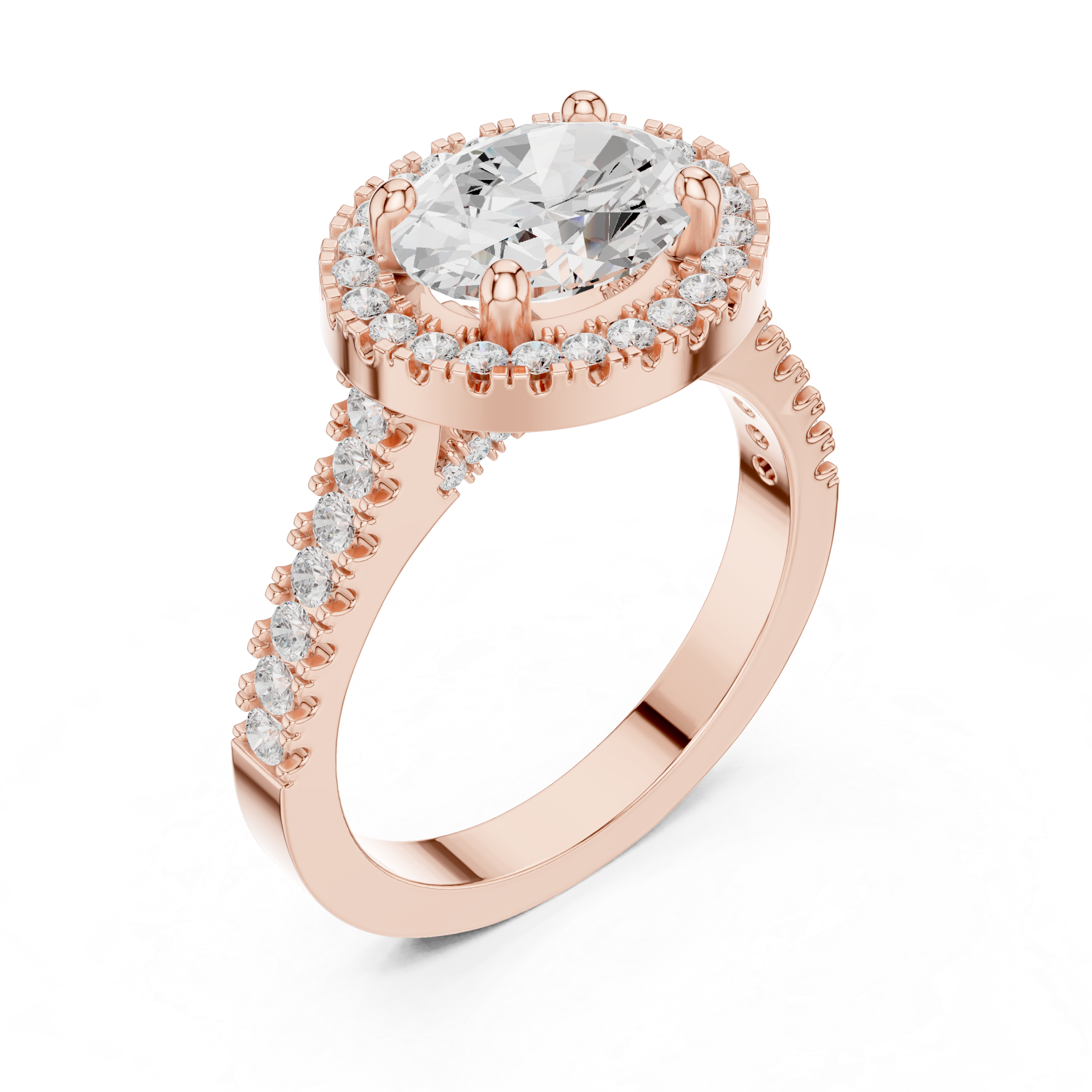 Brook Stream Lab Grown Diamond Scalloped Basket Ring