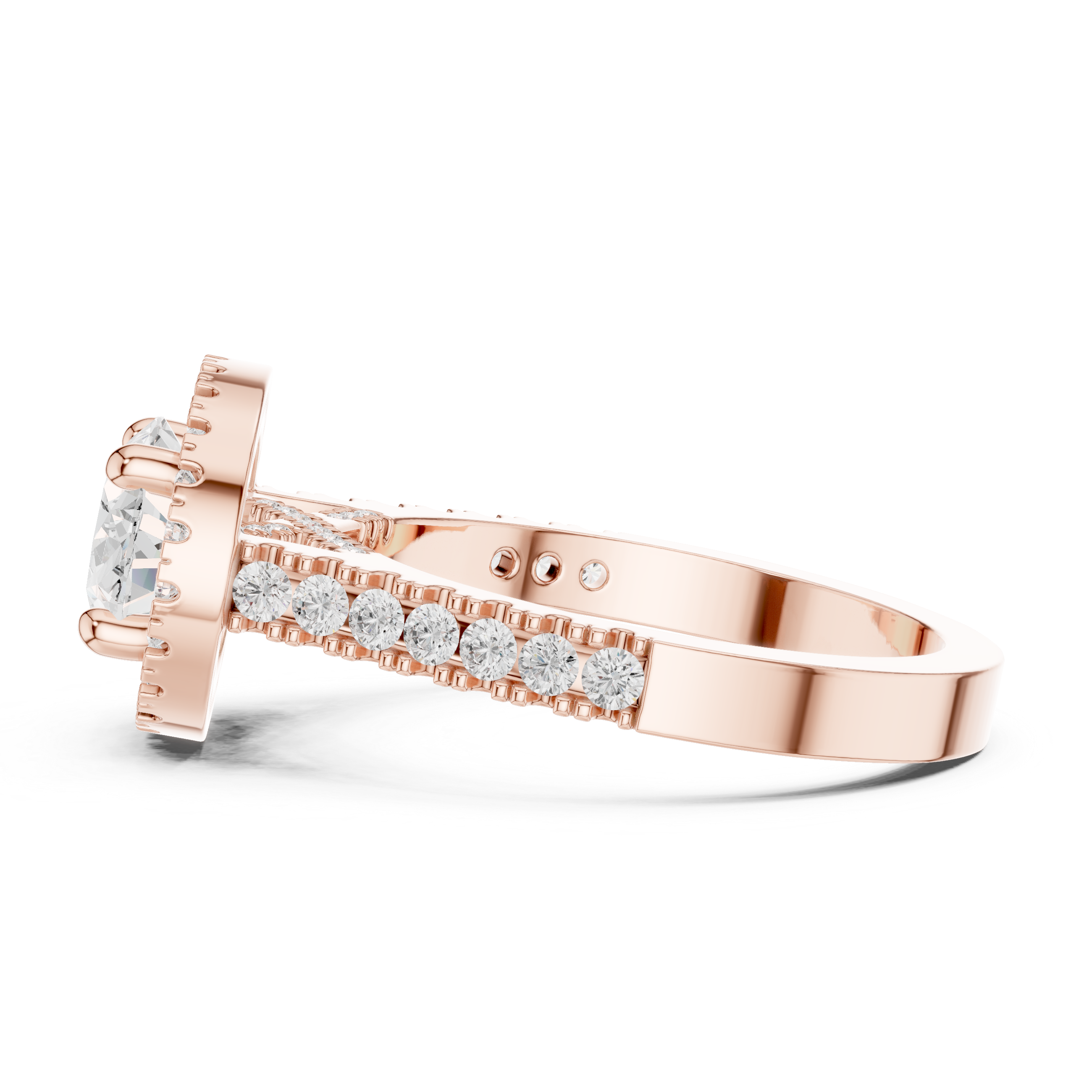 Brook Stream Lab Grown Diamond Scalloped Basket Ring