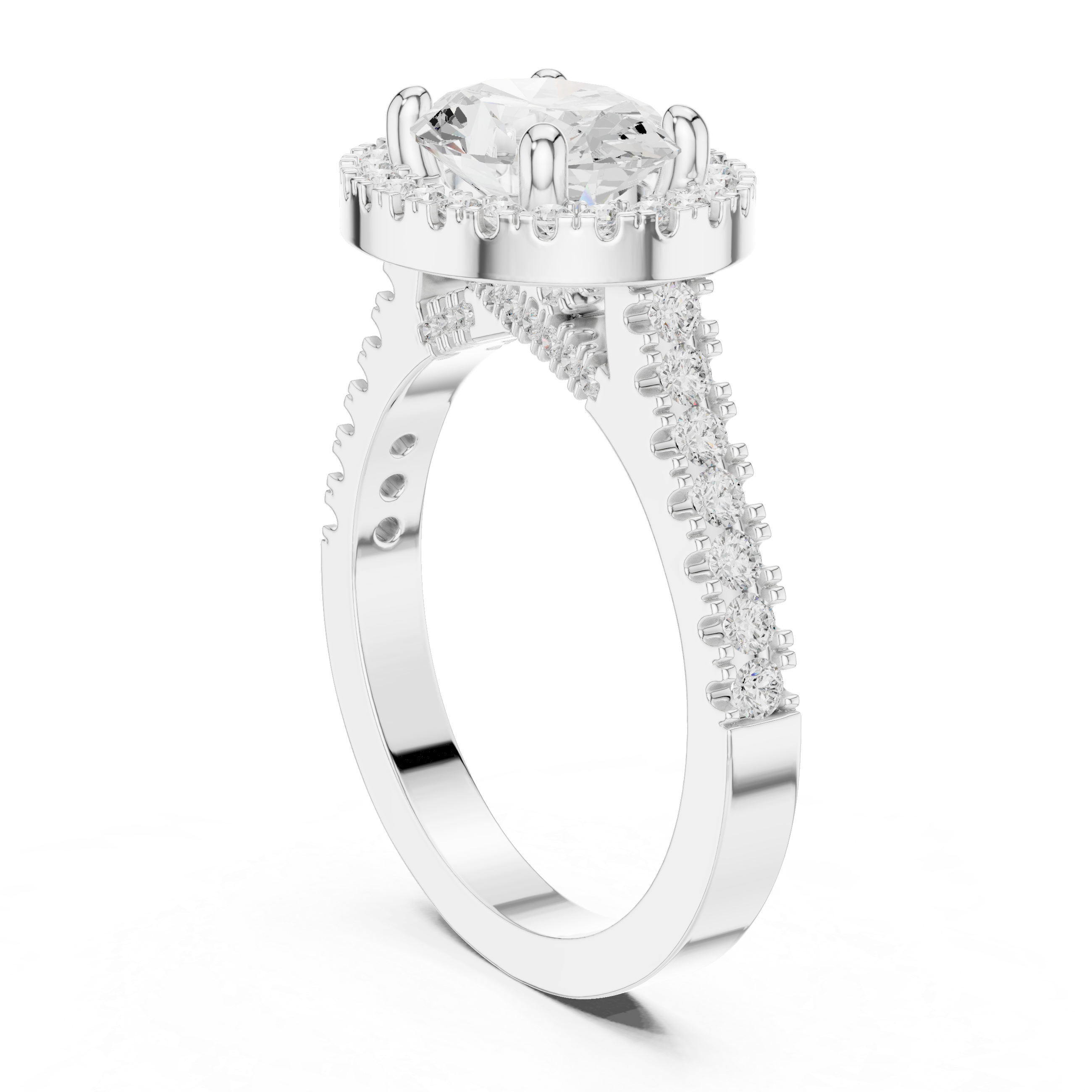 Brook Stream Lab Grown Diamond Scalloped Basket Ring
