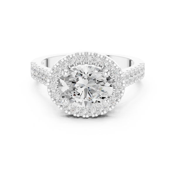 Brook Stream Lab Grown Diamond Scalloped Basket Ring