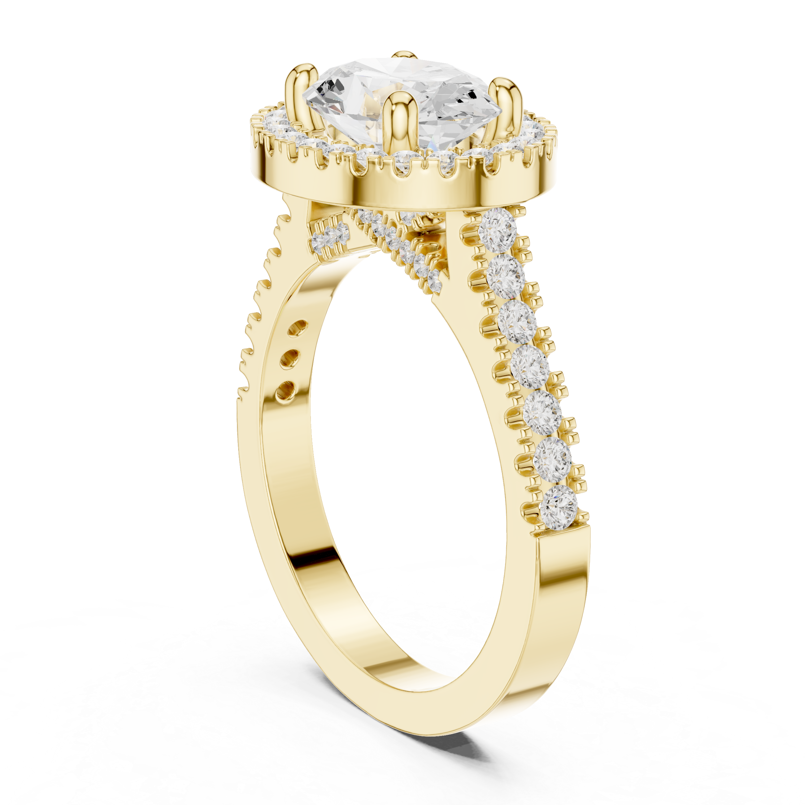 Brook Stream Lab Grown Diamond Scalloped Basket Ring