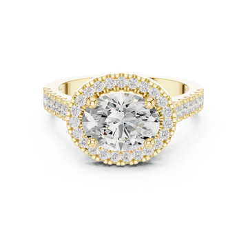 Brook Stream Lab Grown Diamond Scalloped Basket Ring