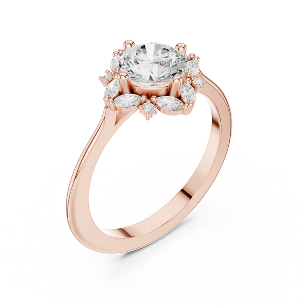 Blue Bell Lab Grown Diamond Scalloped Prong Ring