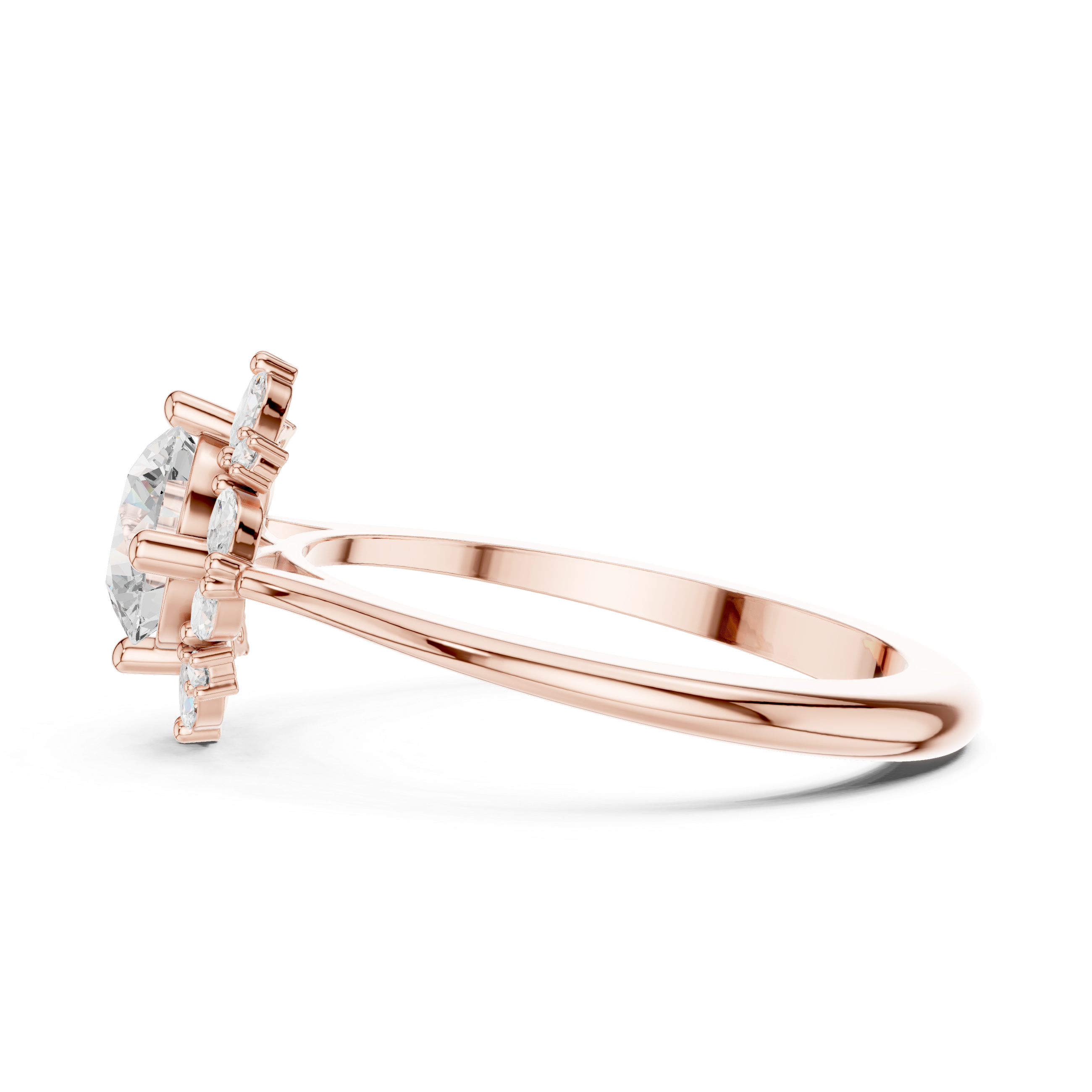 Blue Bell Lab Grown Diamond Scalloped Prong Ring