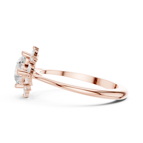 Blue Bell Lab Grown Diamond Scalloped Prong Ring