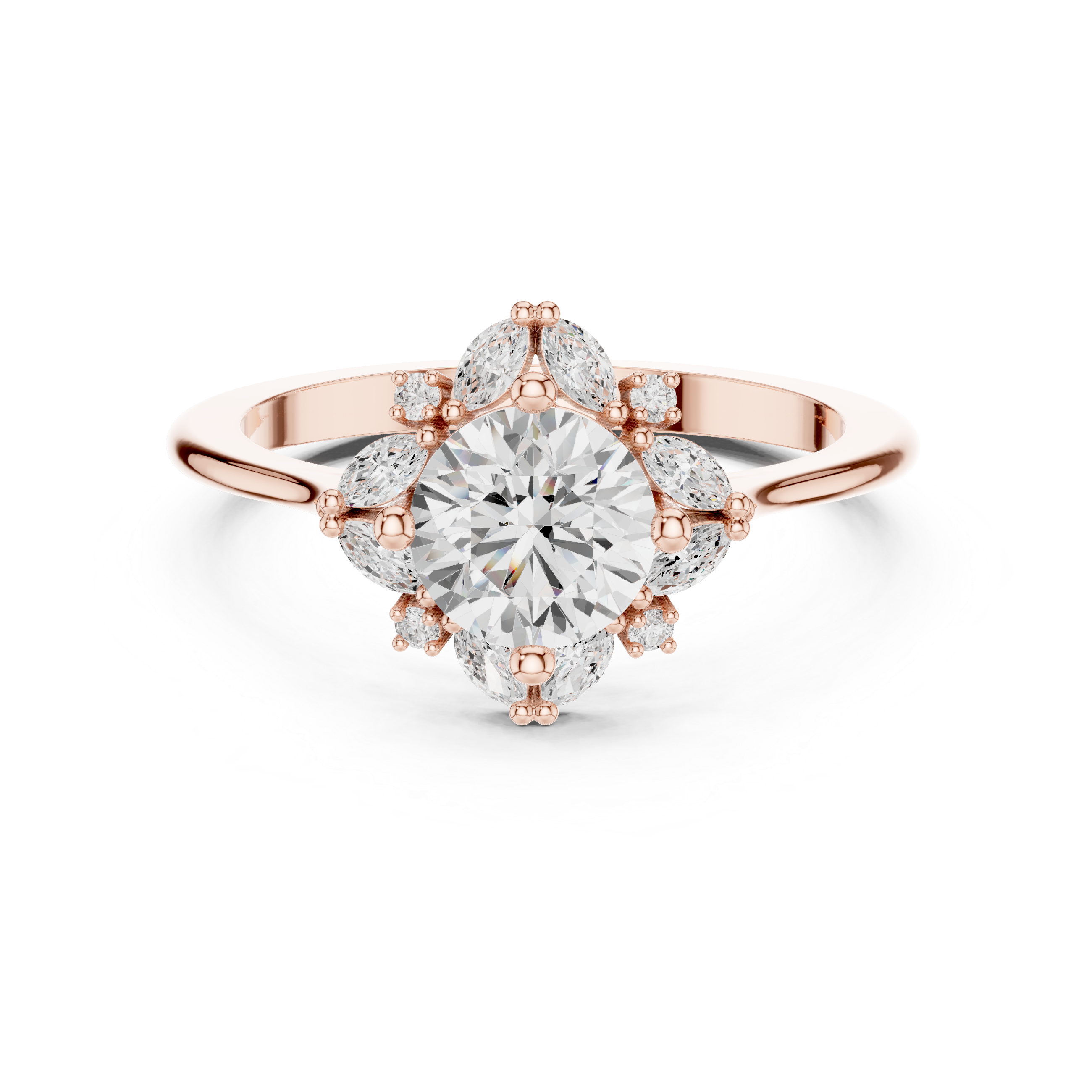 Blue Bell Lab Grown Diamond Scalloped Prong Ring