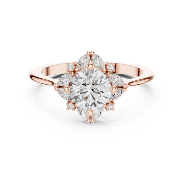 Blue Bell Lab Grown Diamond Scalloped Prong Ring