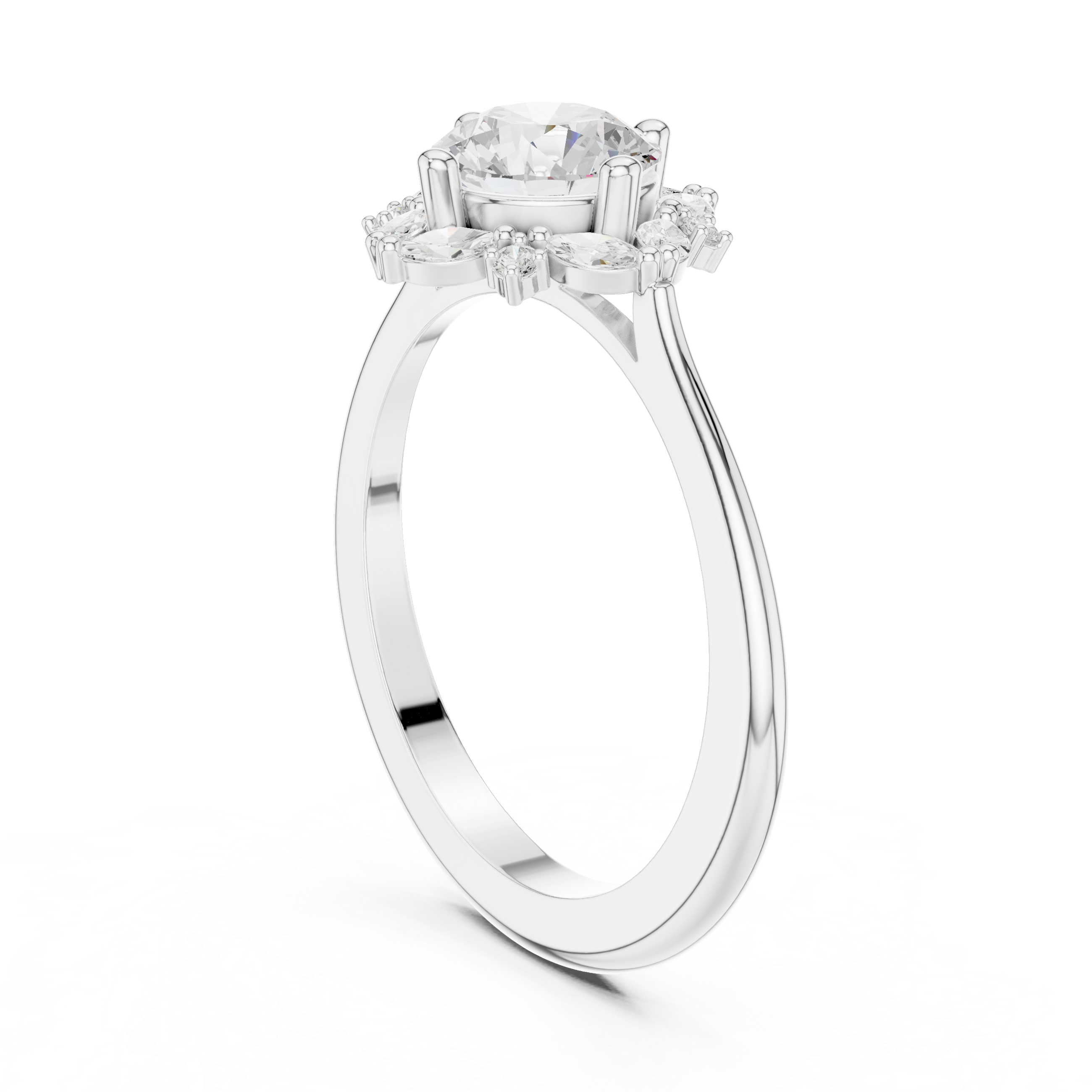 Blue Bell Lab Grown Diamond Scalloped Prong Ring