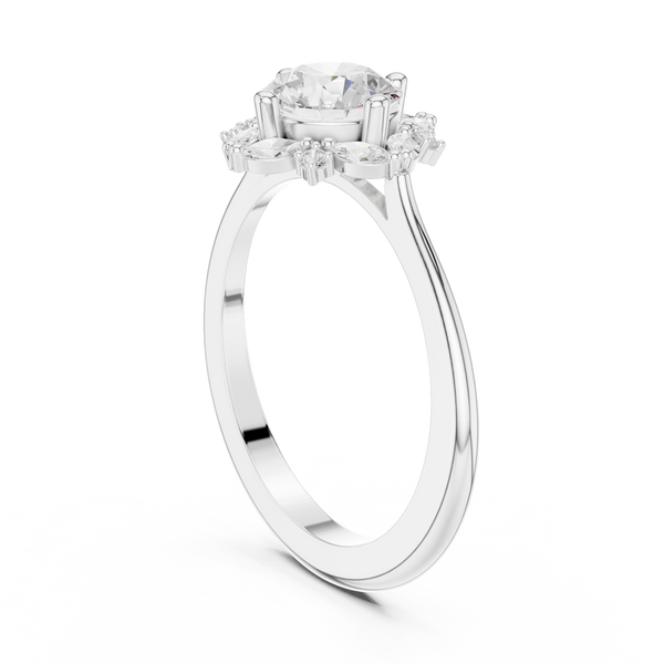 Blue Bell Lab Grown Diamond Scalloped Prong Ring