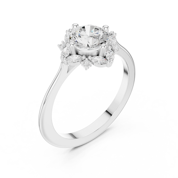 Blue Bell Lab Grown Diamond Scalloped Prong Ring