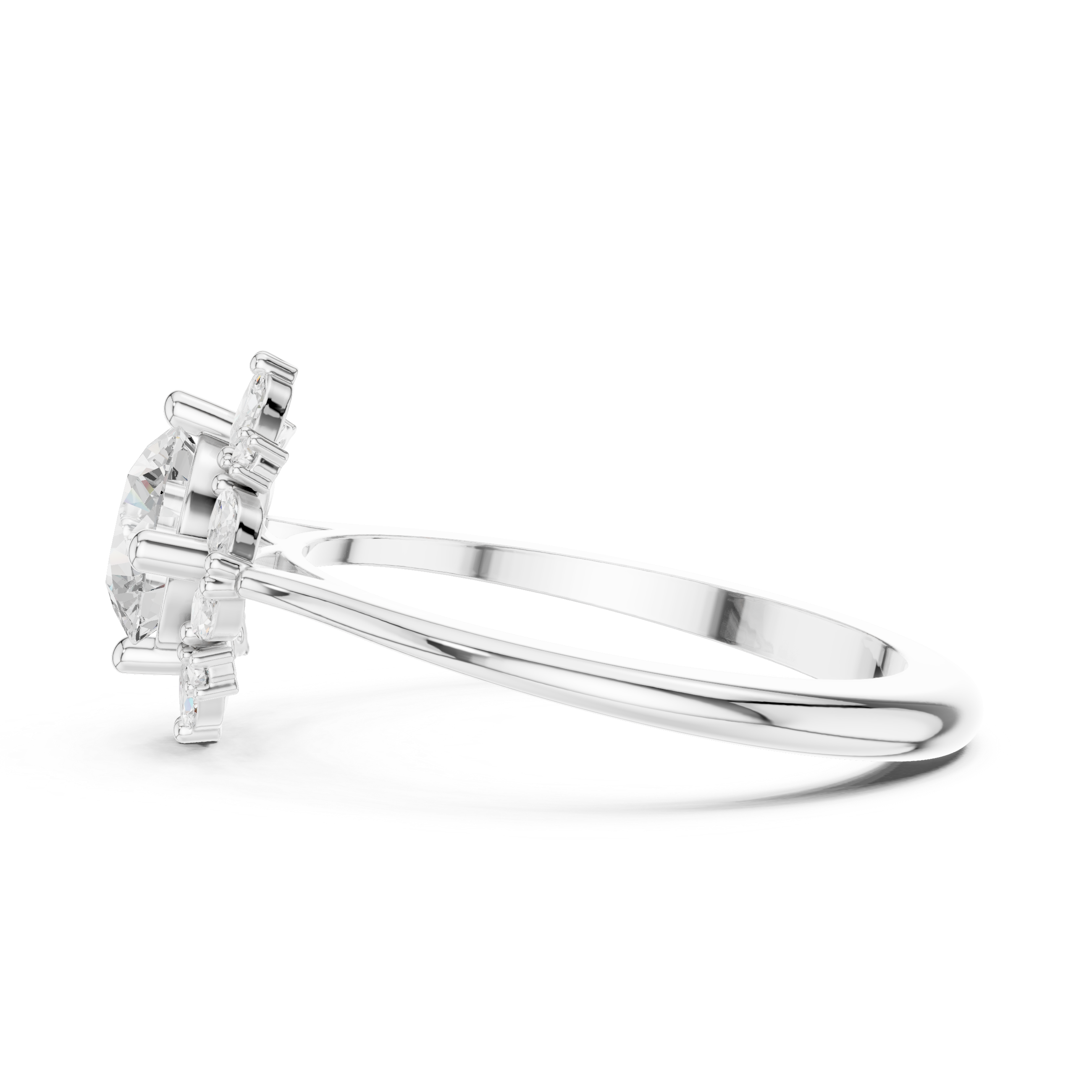 Blue Bell Lab Grown Diamond Scalloped Prong Ring