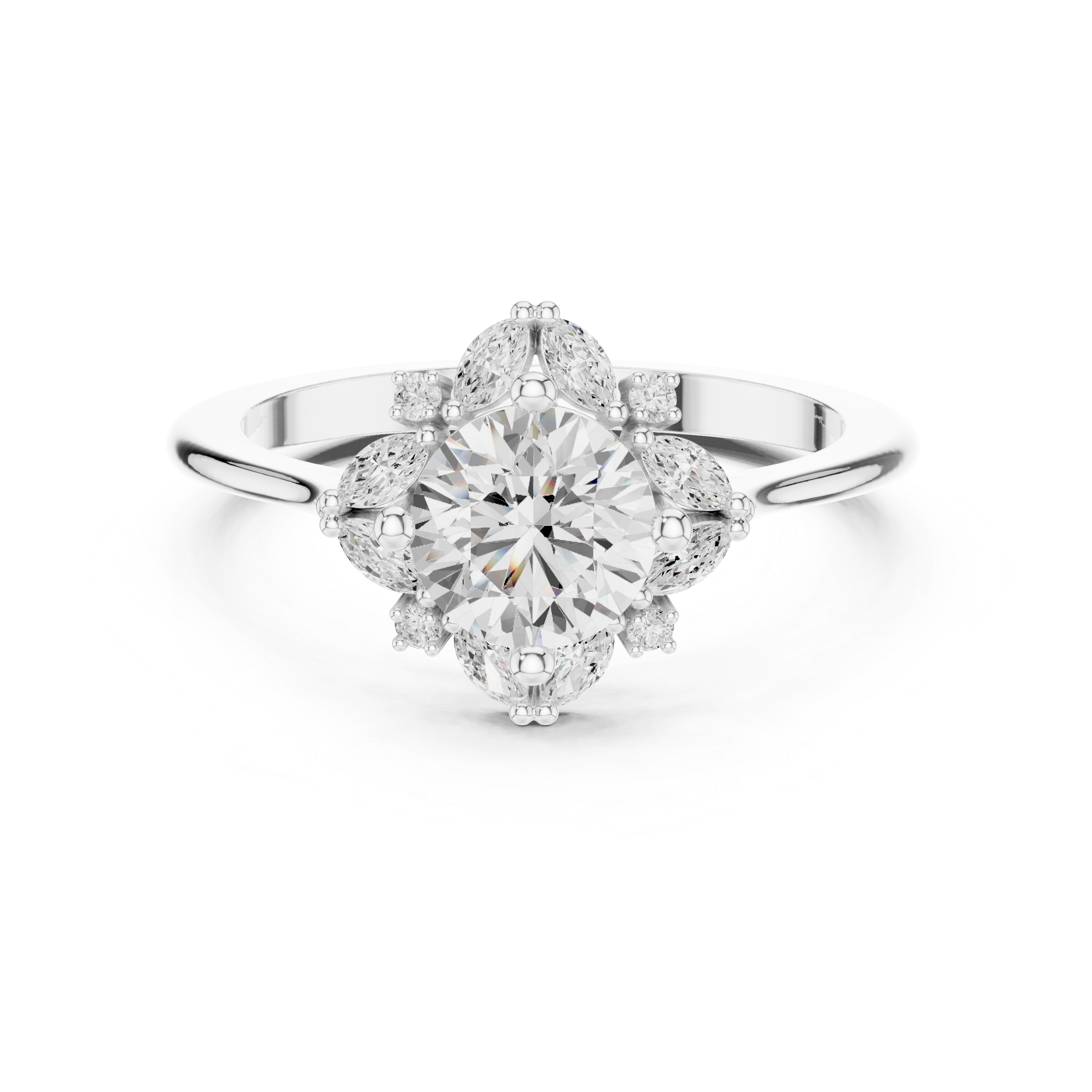 Blue Bell Lab Grown Diamond Scalloped Prong Ring