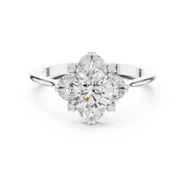 Blue Bell Lab Grown Diamond Scalloped Prong Ring