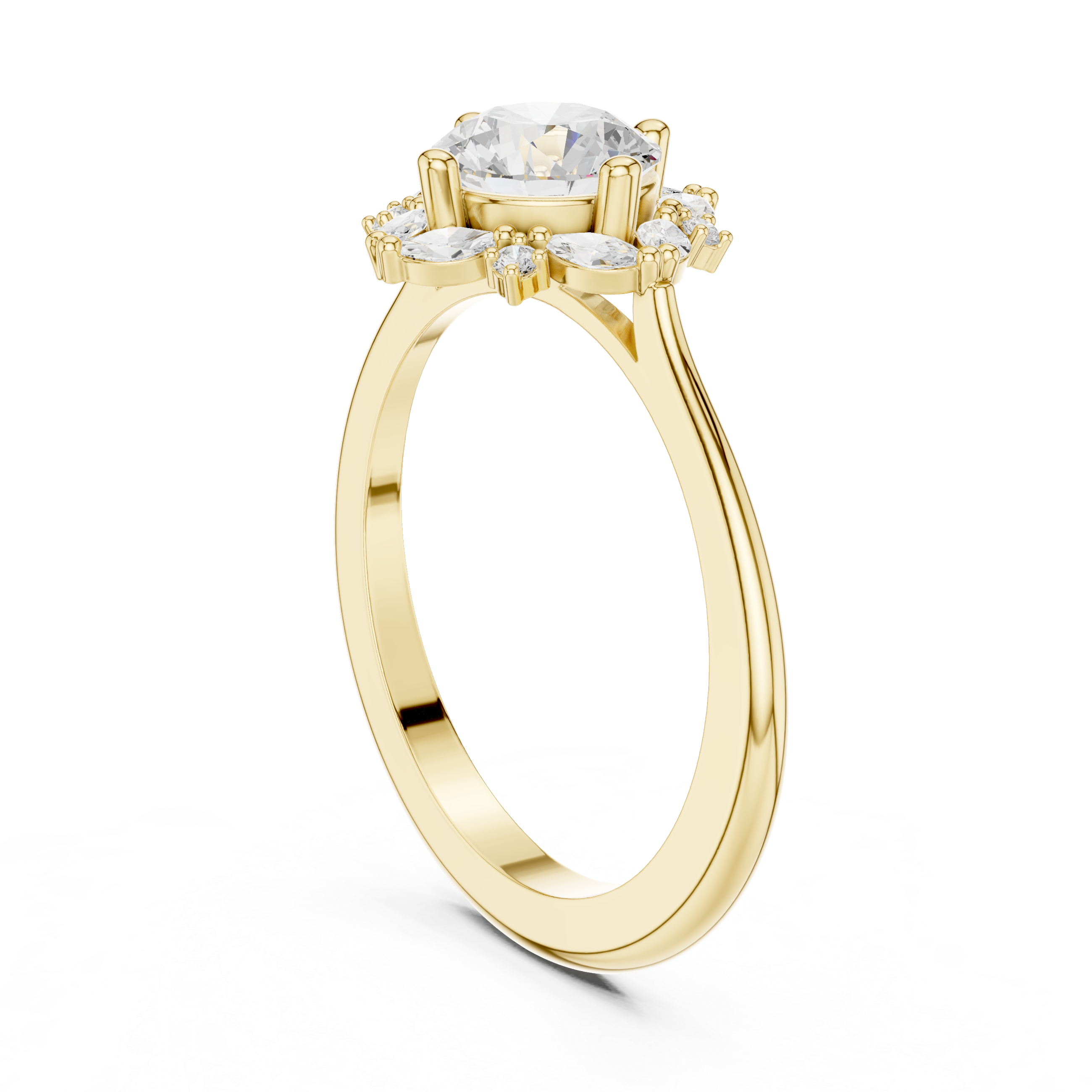 Blue Bell Lab Grown Diamond Scalloped Prong Ring
