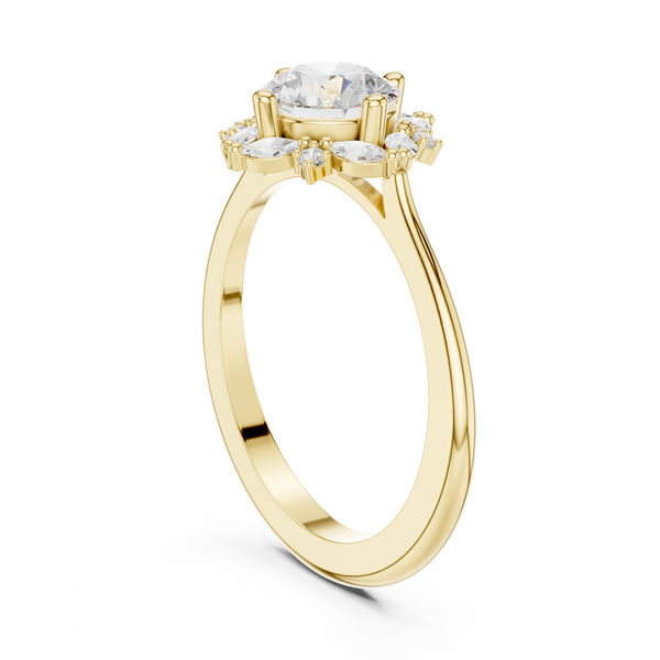 Blue Bell Lab Grown Diamond Scalloped Prong Ring