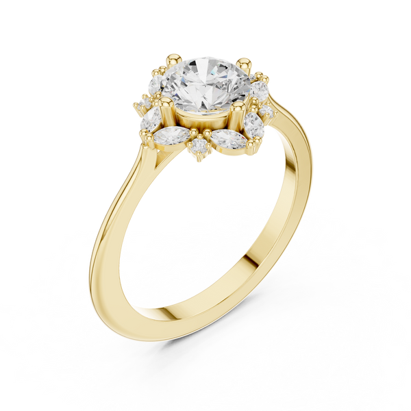 Blue Bell Lab Grown Diamond Scalloped Prong Ring