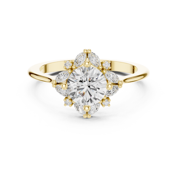 Blue Bell Lab Grown Diamond Scalloped Prong Ring