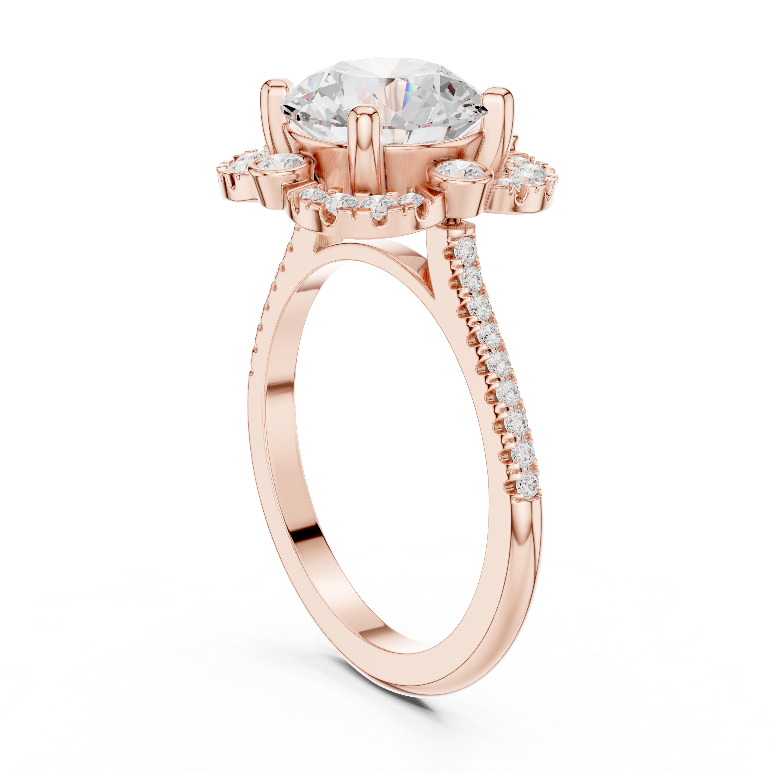 White Clover Lab Grown Diamond Woven Ribbon Ring
