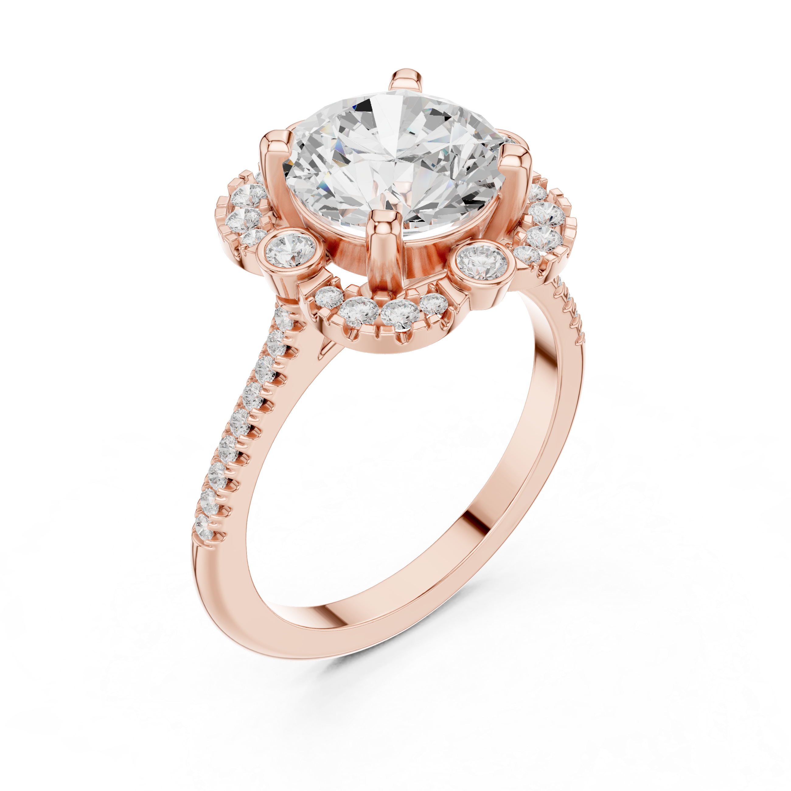 White Clover Lab Grown Diamond Woven Ribbon Ring