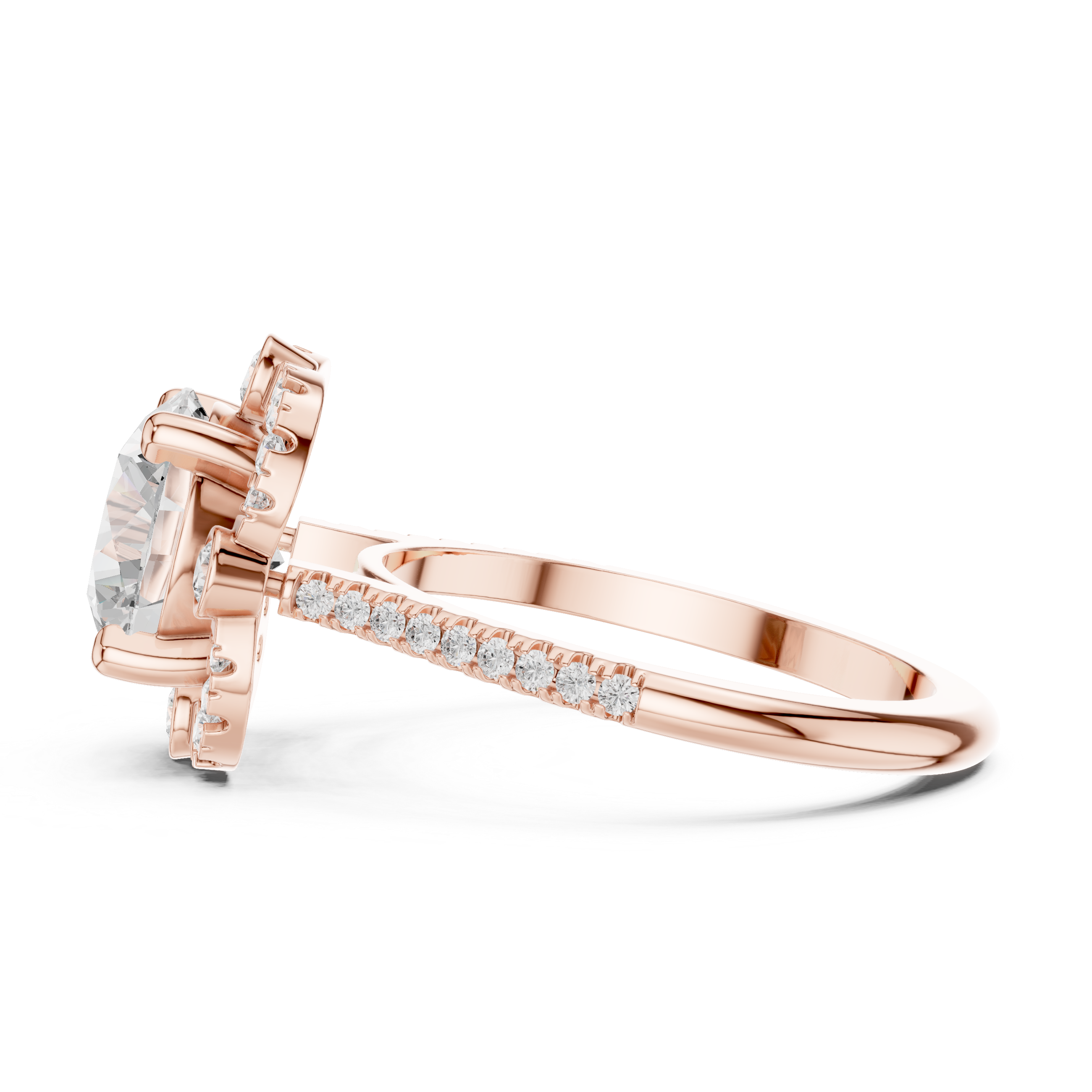 White Clover Lab Grown Diamond Woven Ribbon Ring