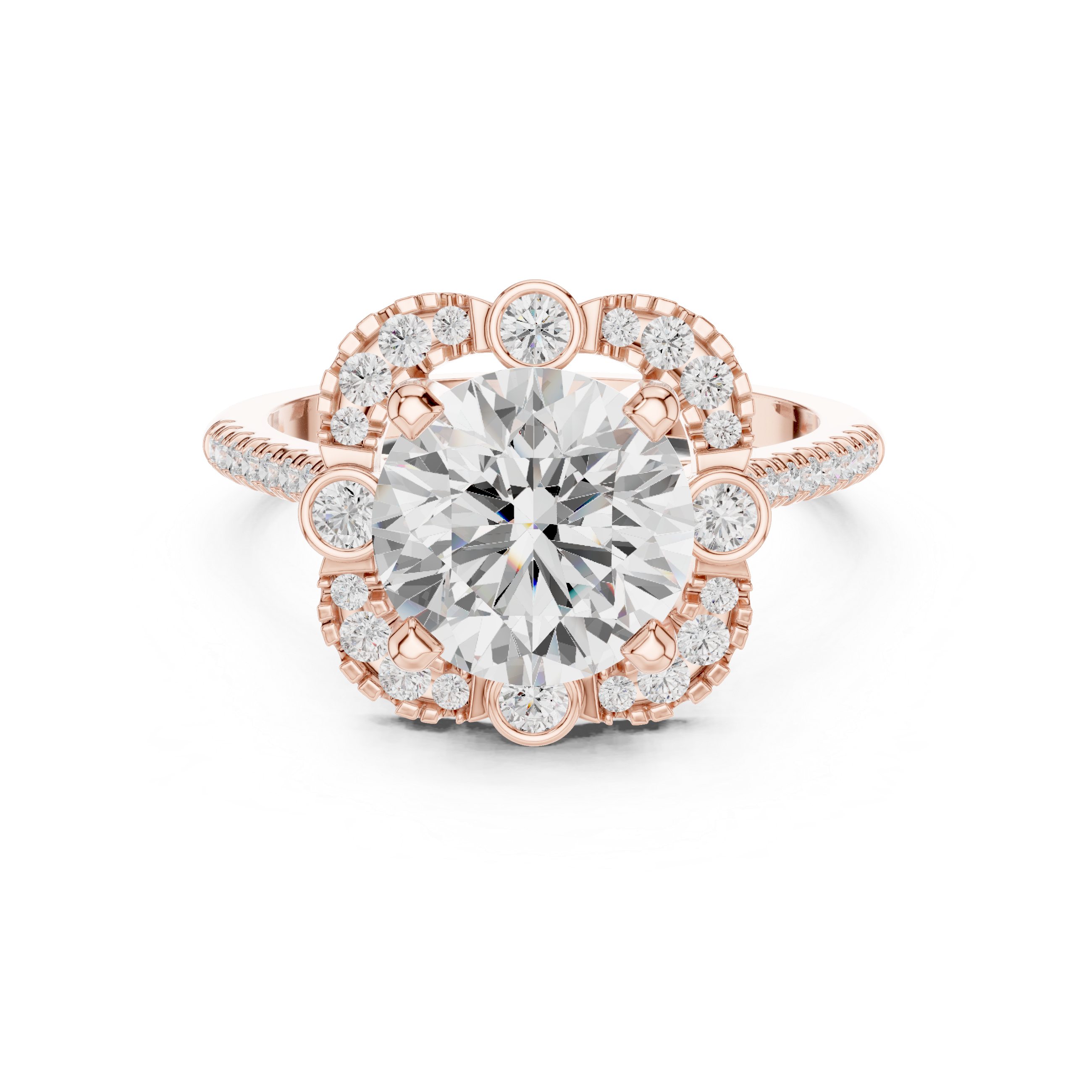 White Clover Lab Grown Diamond Woven Ribbon Ring