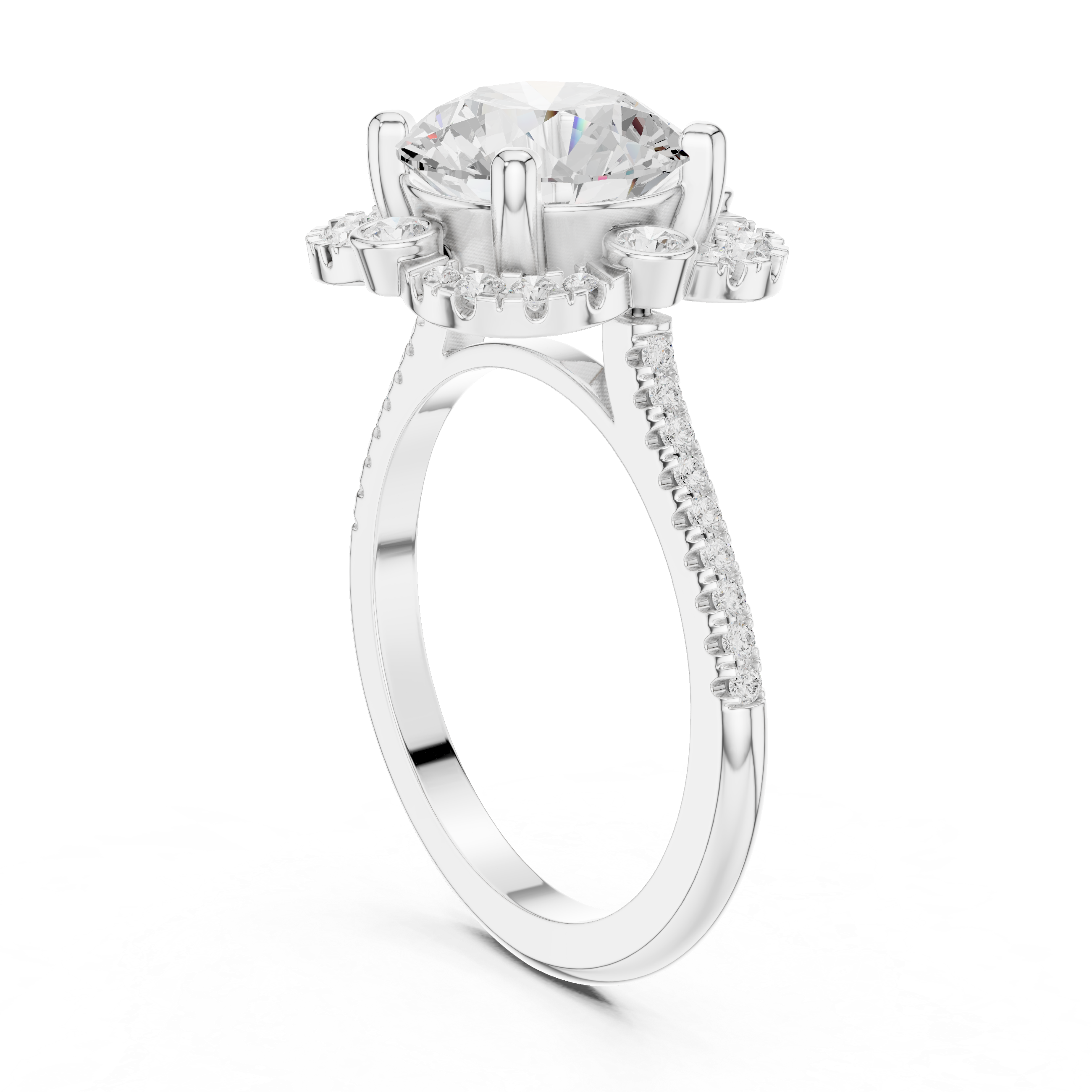 White Clover Lab Grown Diamond Woven Ribbon Ring