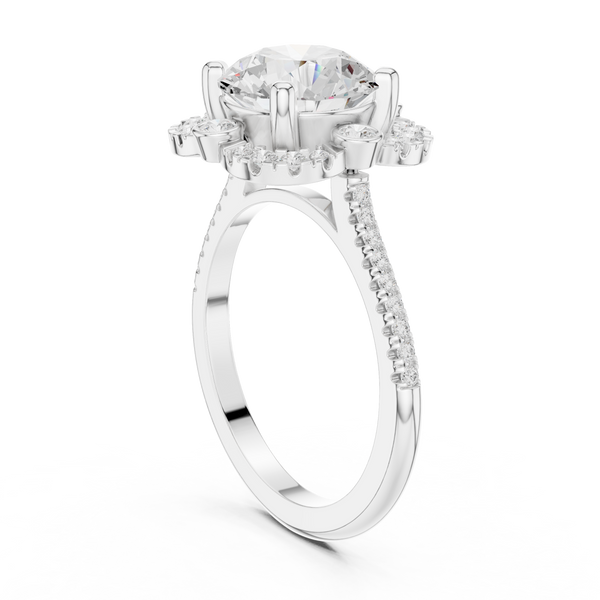 White Clover Lab Grown Diamond Woven Ribbon Ring