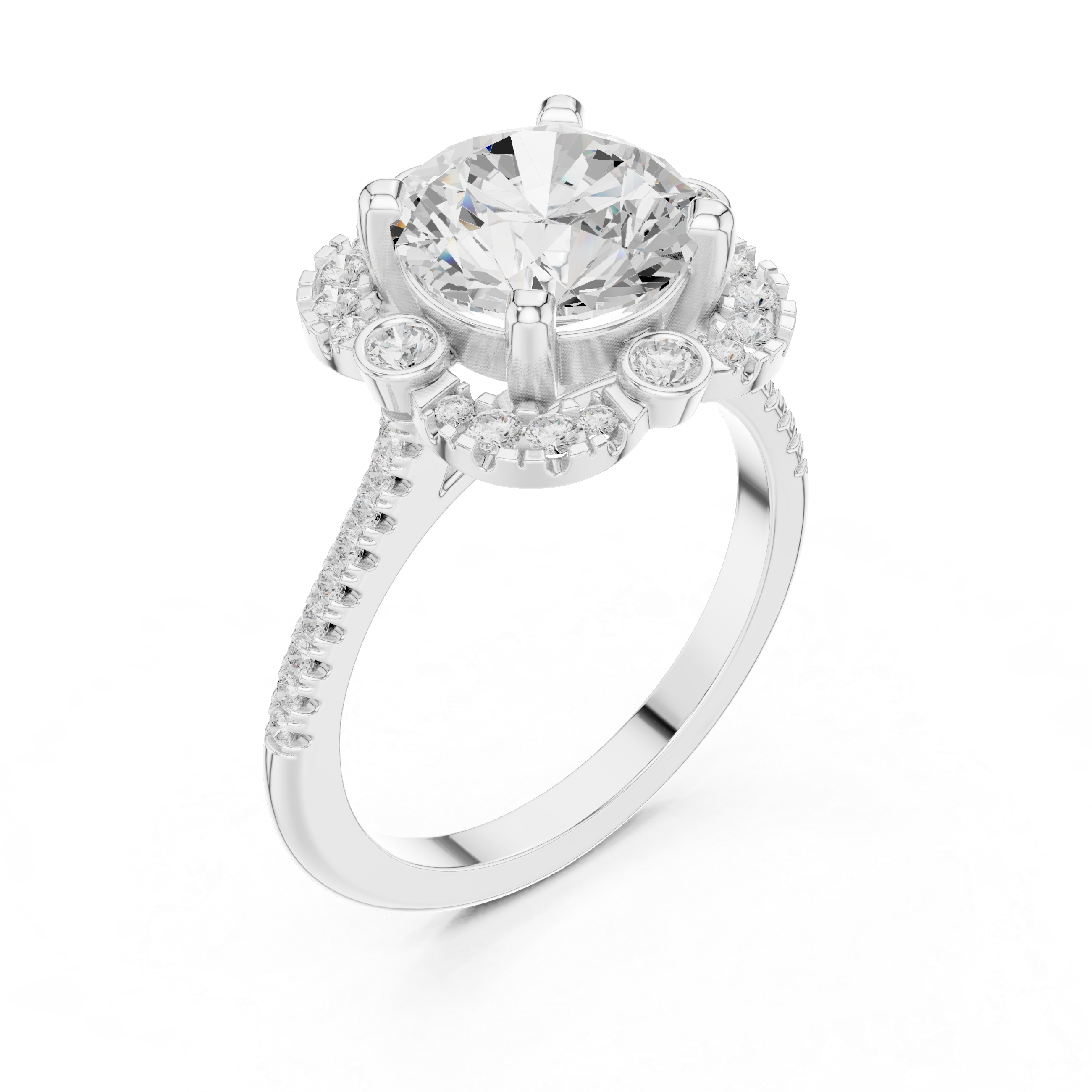 White Clover Lab Grown Diamond Woven Ribbon Ring