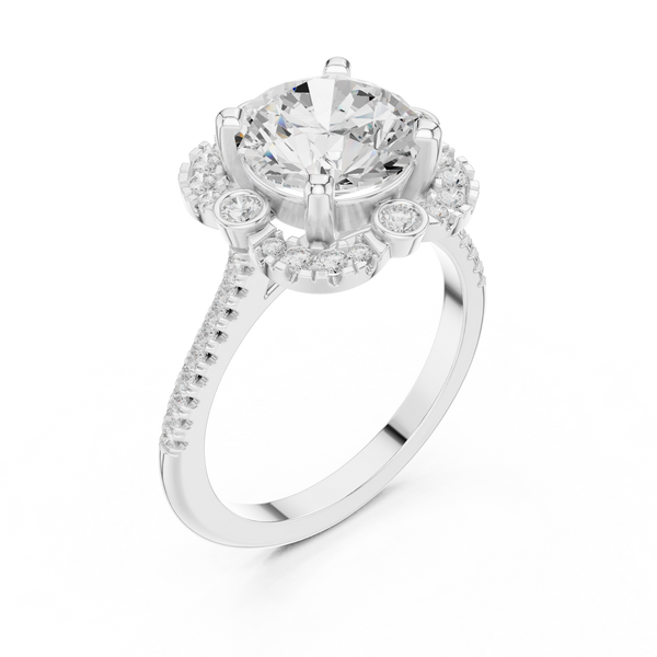 White Clover Lab Grown Diamond Woven Ribbon Ring
