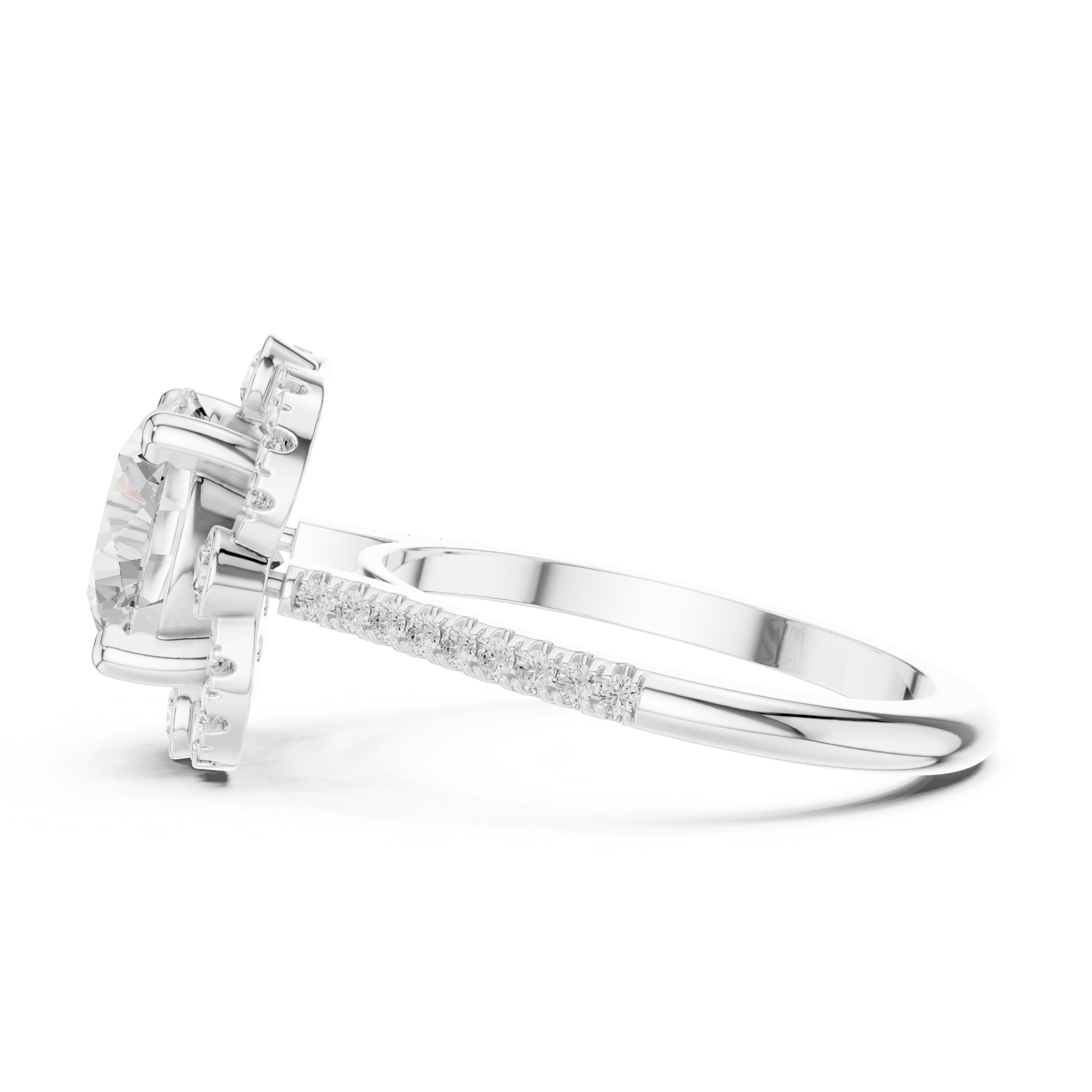 White Clover Lab Grown Diamond Woven Ribbon Ring