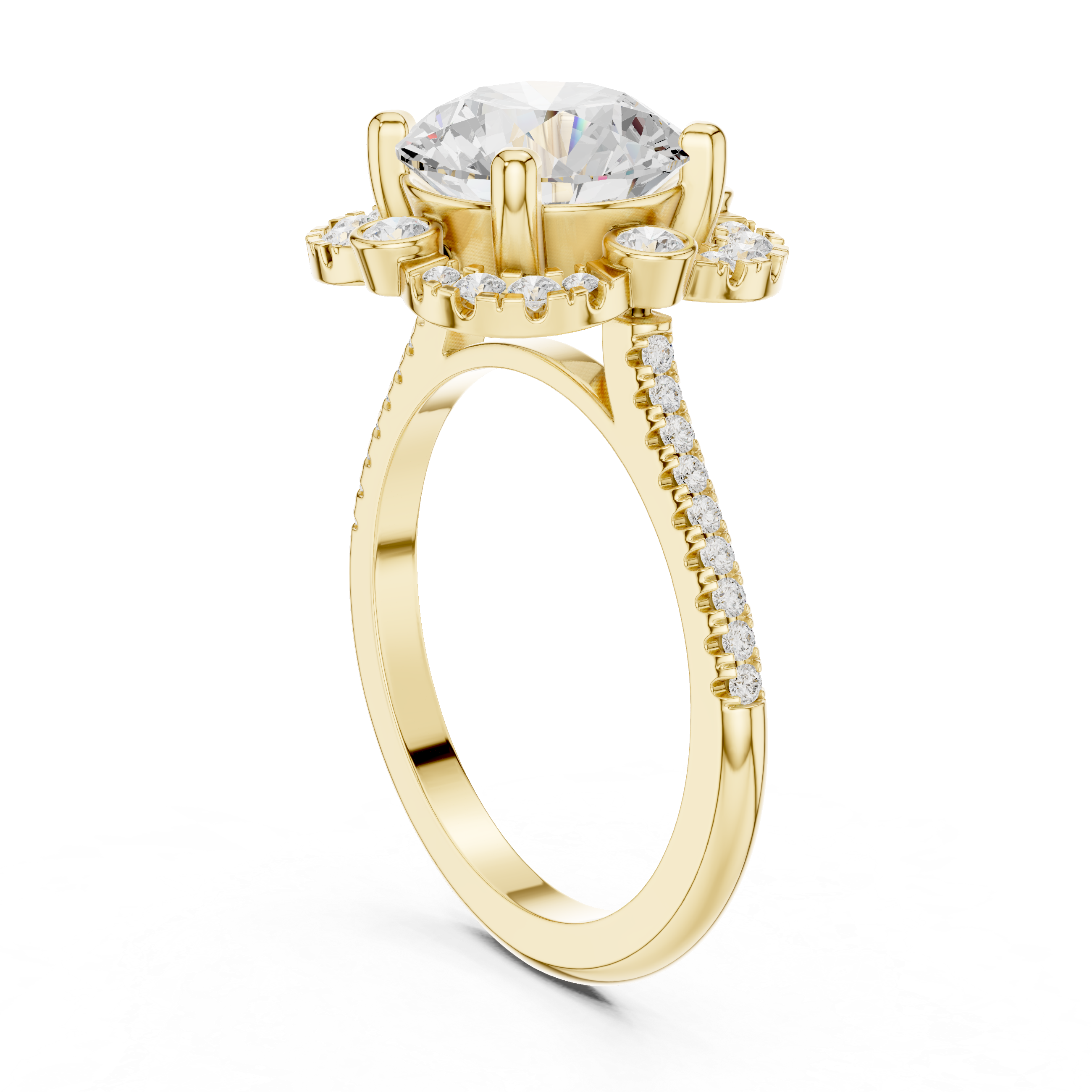 White Clover Lab Grown Diamond Woven Ribbon Ring