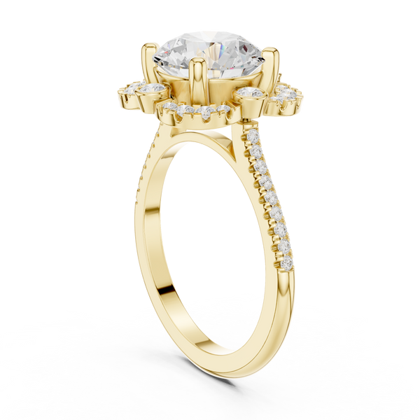 White Clover Lab Grown Diamond Woven Ribbon Ring