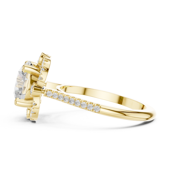 White Clover Lab Grown Diamond Woven Ribbon Ring