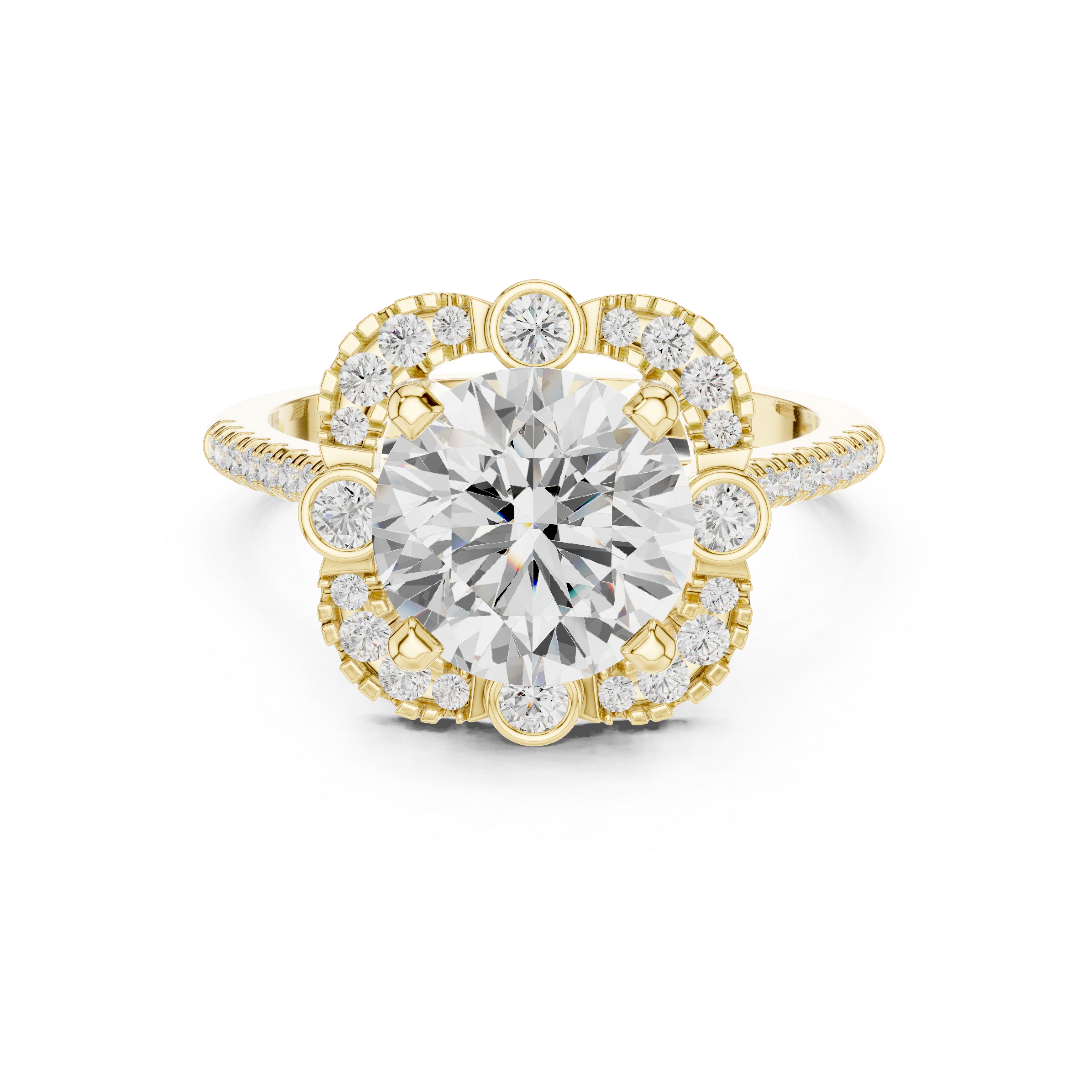 White Clover Lab Grown Diamond Woven Ribbon Ring