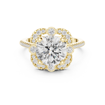 White Clover Lab Grown Diamond Woven Ribbon Ring