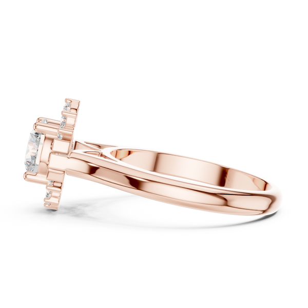 Birch Wood Lab Grown Diamond Cushion Halo Ring