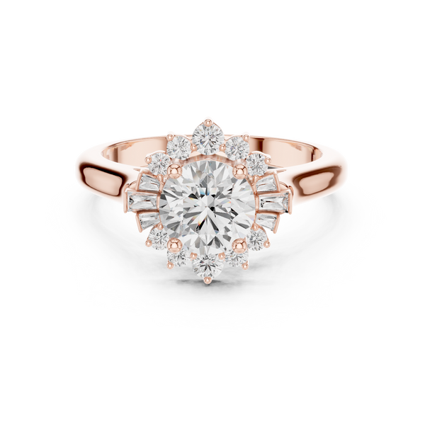 Birch Wood Lab Grown Diamond Cushion Halo Ring