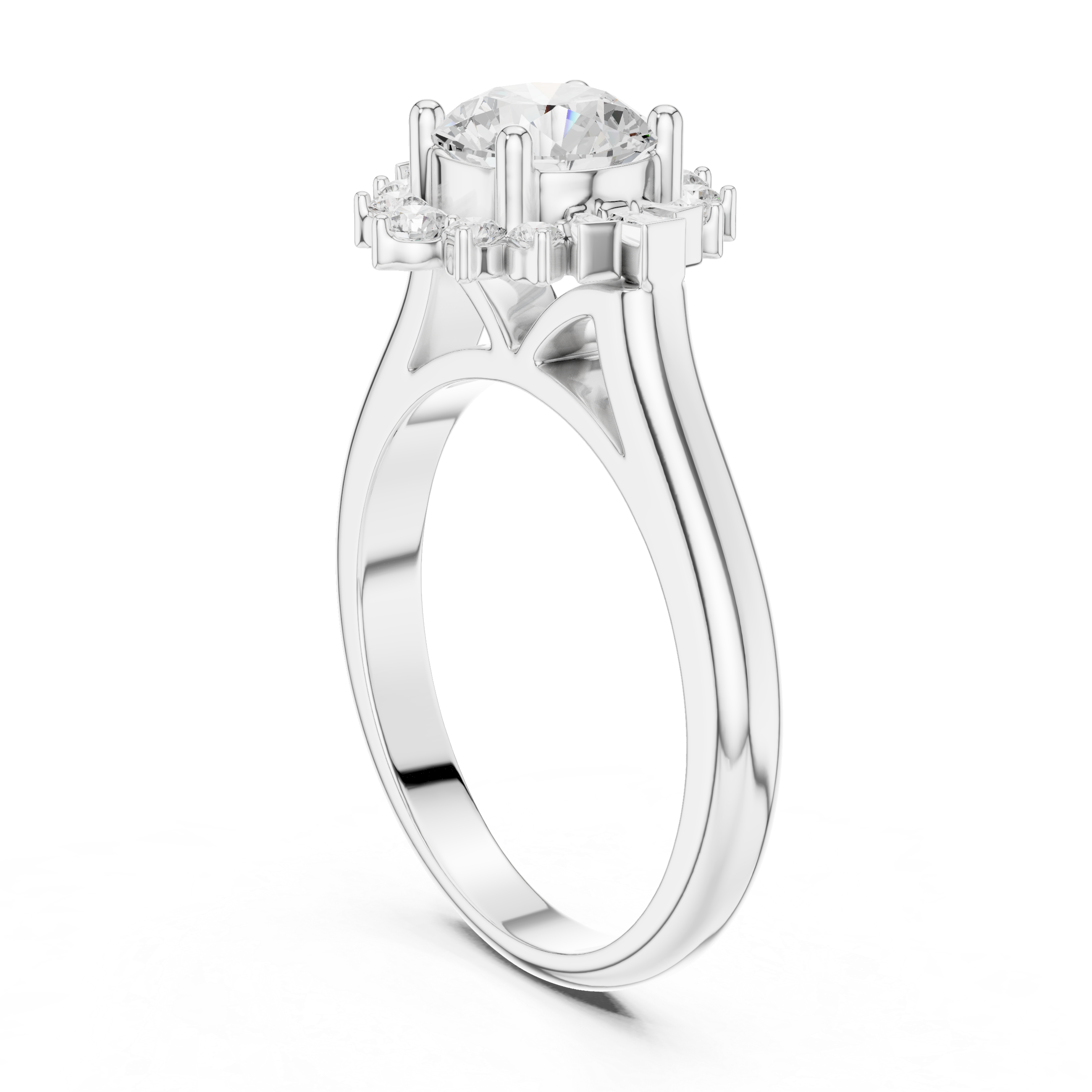 Birch Wood Lab Grown Diamond Cushion Halo Ring