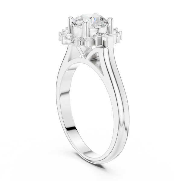 Birch Wood Lab Grown Diamond Cushion Halo Ring