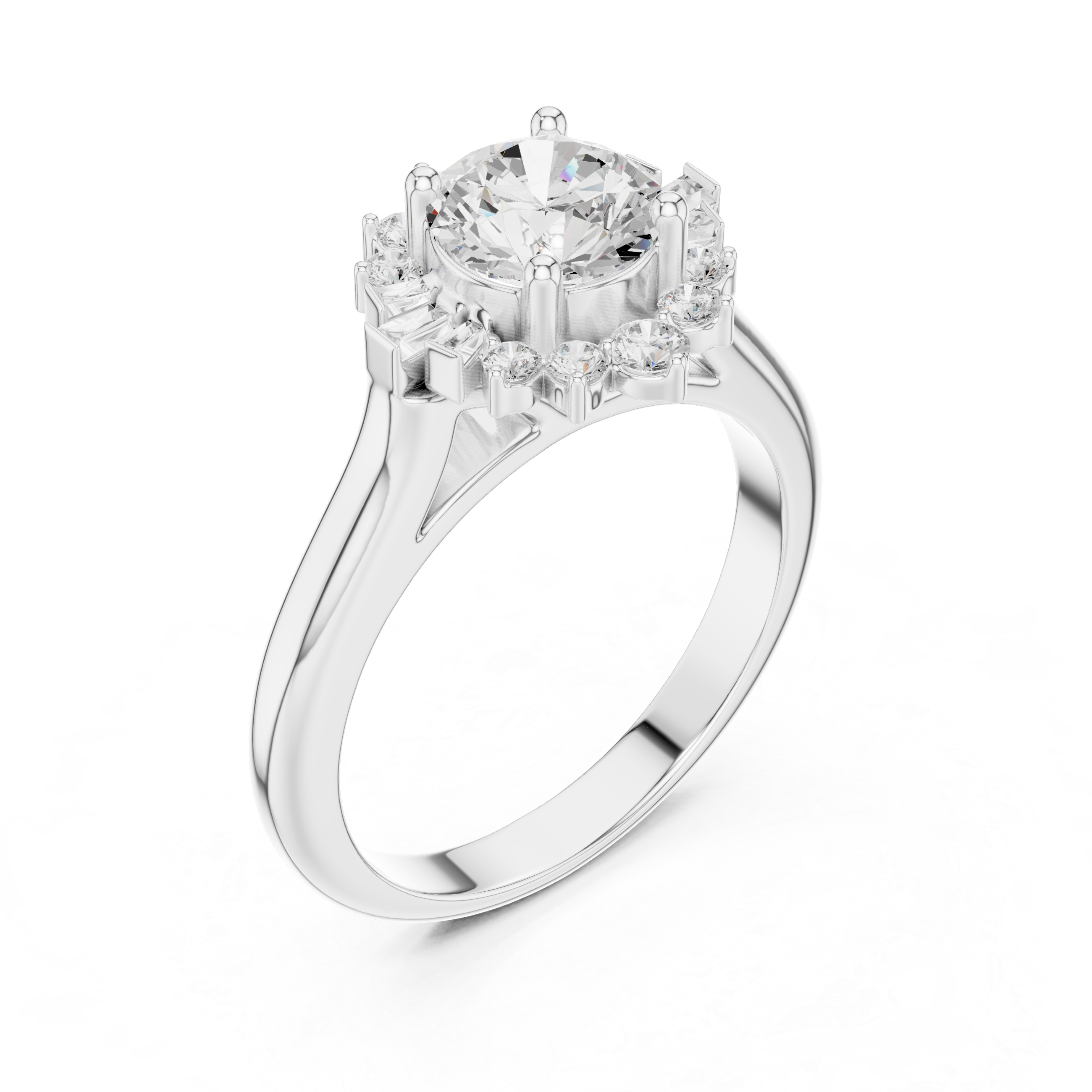 Birch Wood Lab Grown Diamond Cushion Halo Ring