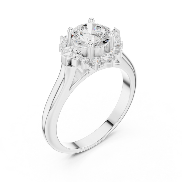 Birch Wood Lab Grown Diamond Cushion Halo Ring
