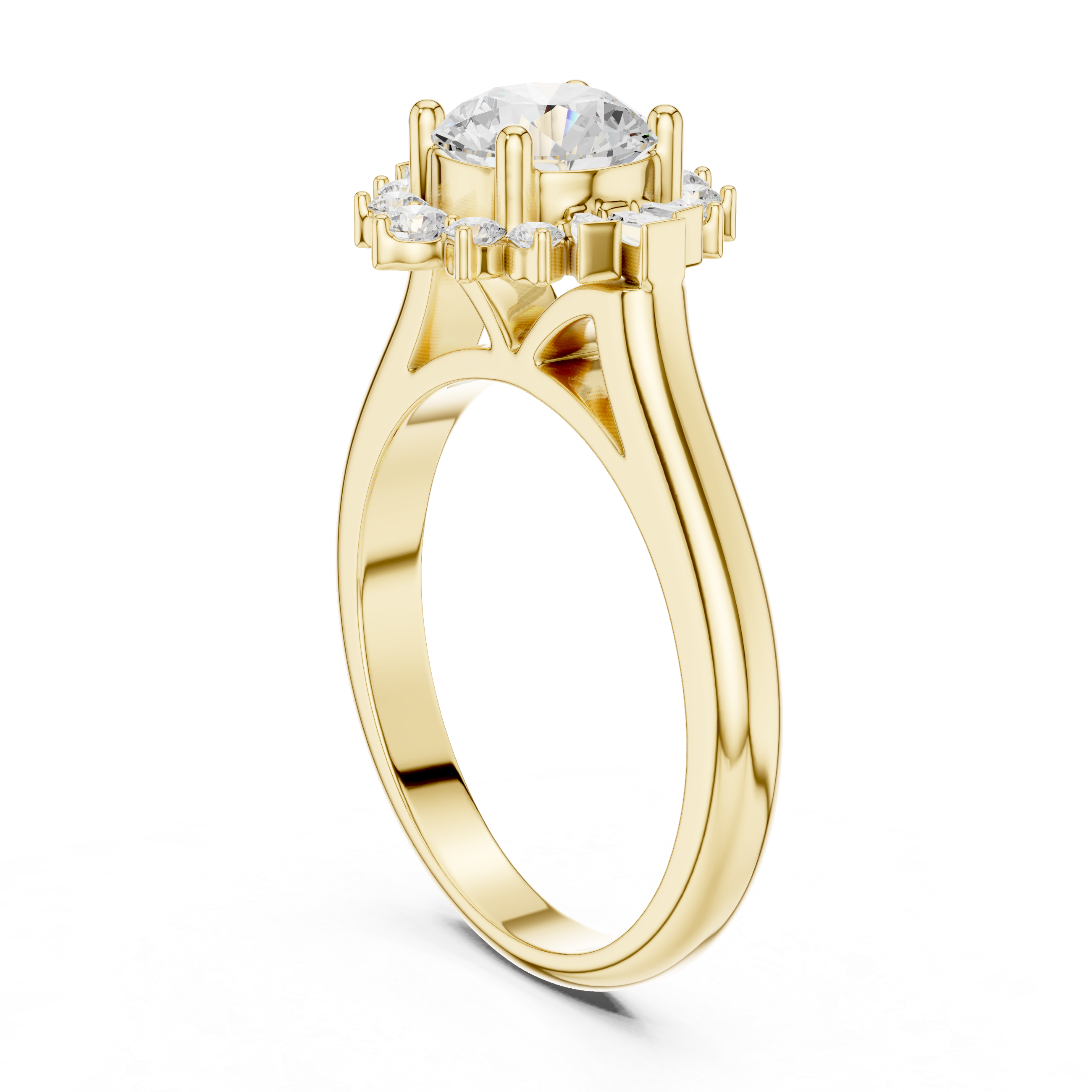 Birch Wood Lab Grown Diamond Cushion Halo Ring
