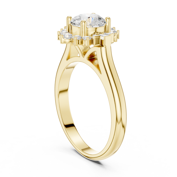 Birch Wood Lab Grown Diamond Cushion Halo Ring
