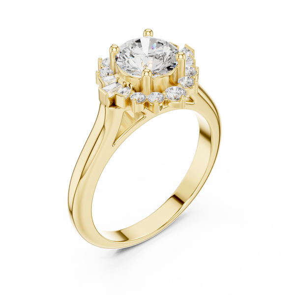 Birch Wood Lab Grown Diamond Cushion Halo Ring