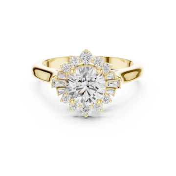 Birch Wood Lab Grown Diamond Cushion Halo Ring