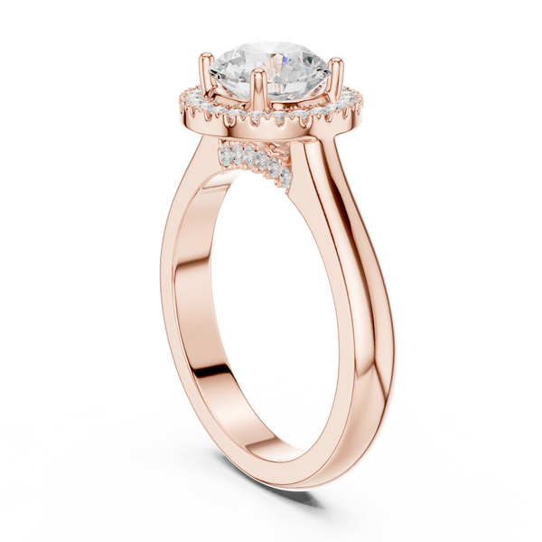 Red Clover Lab Grown Diamond Minimalist Bezel Ring
